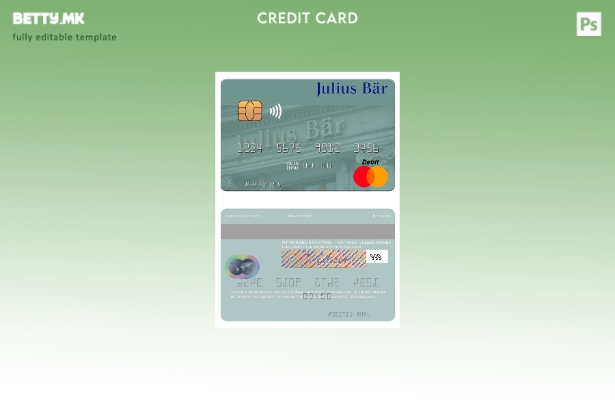 Модерен стил Швајцарија Julius Baer Group AG шаблон за мастер картички